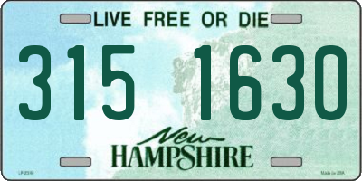 NH license plate 3151630