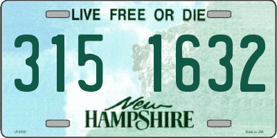 NH license plate 3151632