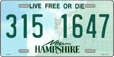 NH license plate 3151647