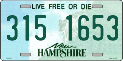 NH license plate 3151653