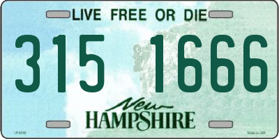 NH license plate 3151666