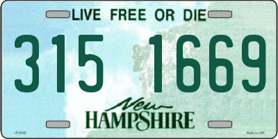 NH license plate 3151669