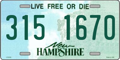 NH license plate 3151670