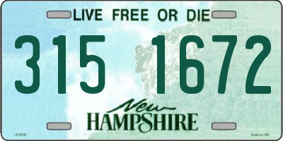 NH license plate 3151672
