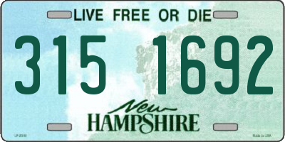 NH license plate 3151692