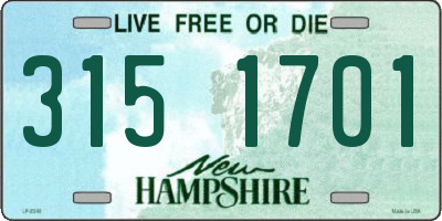 NH license plate 3151701