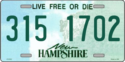 NH license plate 3151702