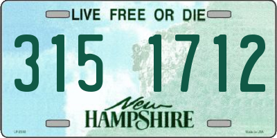 NH license plate 3151712