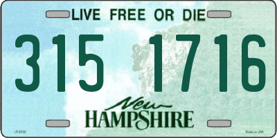 NH license plate 3151716