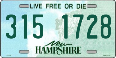 NH license plate 3151728