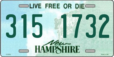NH license plate 3151732