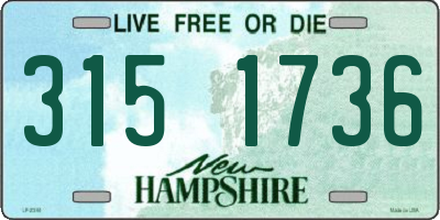 NH license plate 3151736