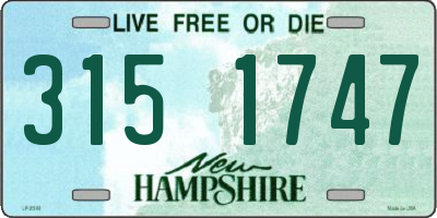 NH license plate 3151747