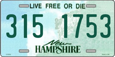 NH license plate 3151753