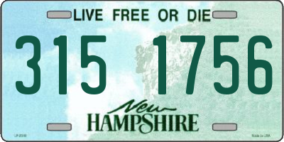 NH license plate 3151756