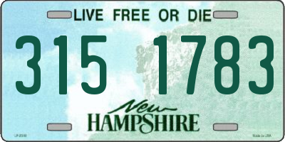 NH license plate 3151783