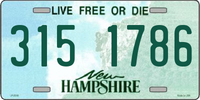 NH license plate 3151786