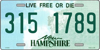 NH license plate 3151789