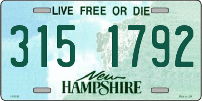 NH license plate 3151792