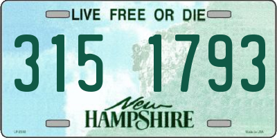 NH license plate 3151793