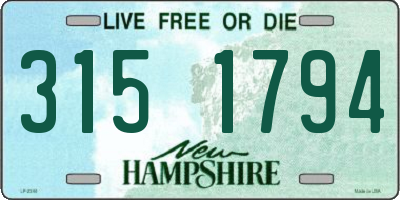 NH license plate 3151794
