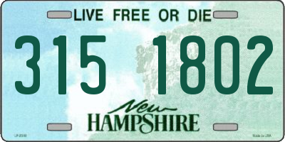 NH license plate 3151802