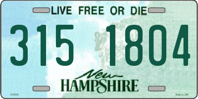 NH license plate 3151804