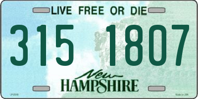 NH license plate 3151807