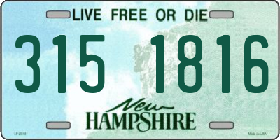 NH license plate 3151816