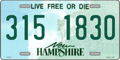 NH license plate 3151830