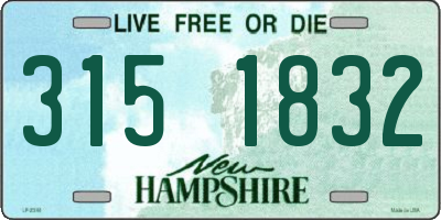 NH license plate 3151832