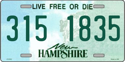 NH license plate 3151835