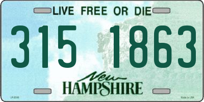 NH license plate 3151863