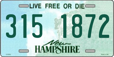 NH license plate 3151872