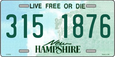 NH license plate 3151876