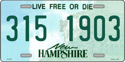 NH license plate 3151903