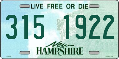 NH license plate 3151922