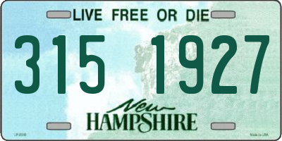 NH license plate 3151927