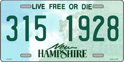 NH license plate 3151928