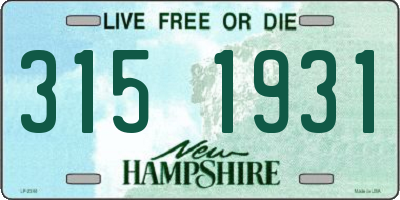 NH license plate 3151931