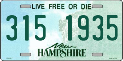 NH license plate 3151935