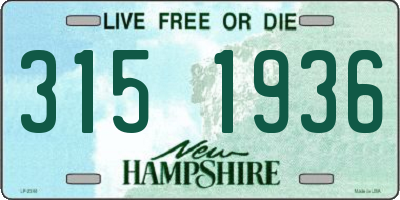 NH license plate 3151936