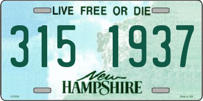 NH license plate 3151937