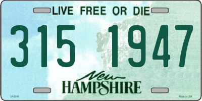 NH license plate 3151947