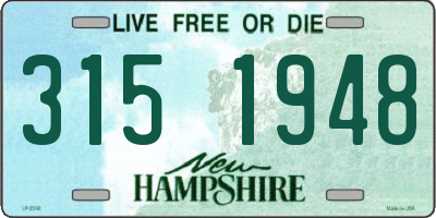 NH license plate 3151948
