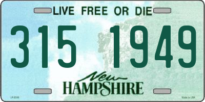 NH license plate 3151949