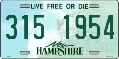 NH license plate 3151954