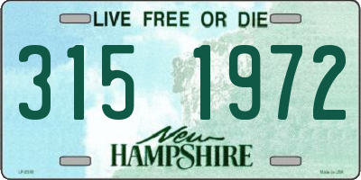 NH license plate 3151972