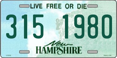 NH license plate 3151980