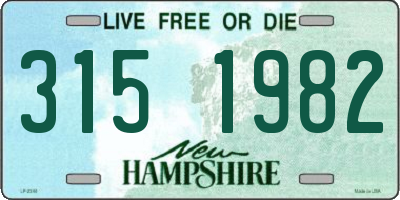 NH license plate 3151982